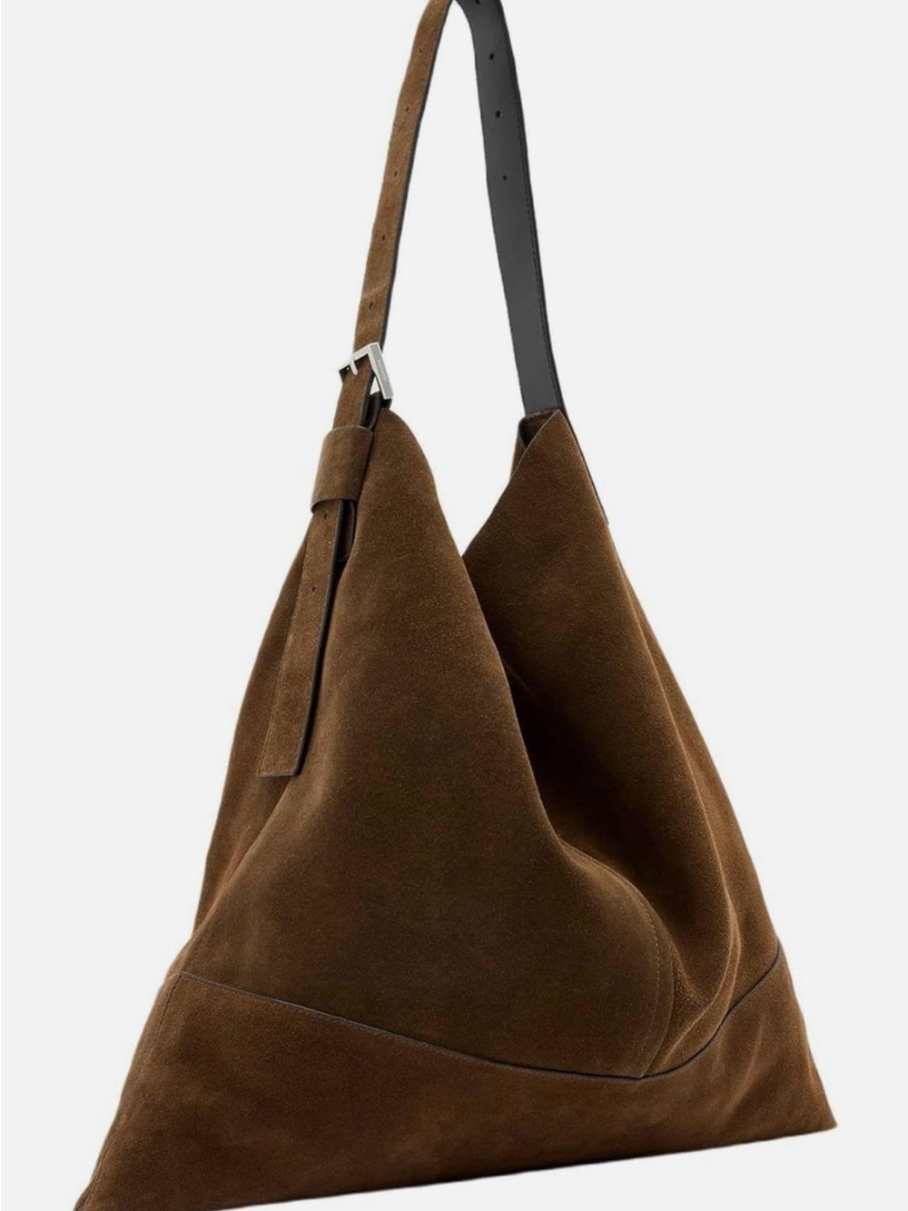All Saints Brown Suede Shoulder Hobo - Picture 4 of 4